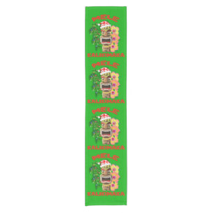 Mele Kalikimaka Santa Claus Tiki Short Table Runner