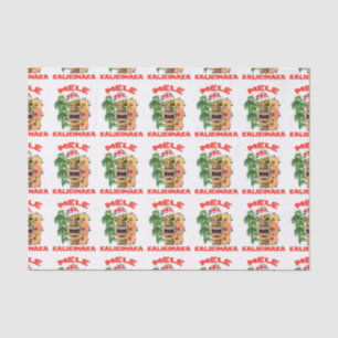 Mele Kalikimaka Santa Claus Tiki Tissue Paper