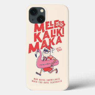 Mele Kalikimaka Santa Flamingo Christmas Getaways iPhone 13 Case