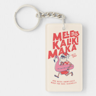 Mele Kalikimaka Santa Flamingo Christmas Getaways Key Ring