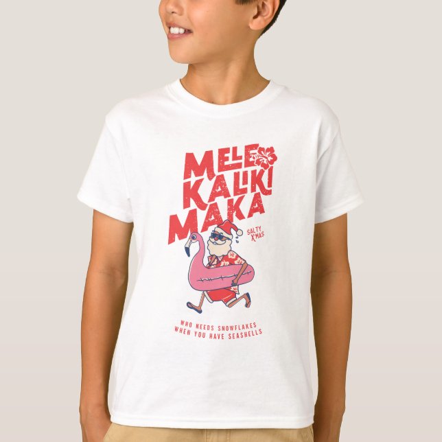Mele Kalikimaka Santa Flamingo Christmas Getaways  T-Shirt (Front)