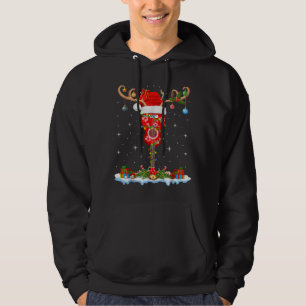 Mele Kalikimaka Santa Hat Reindeer Ukulele Guitar  Hoodie