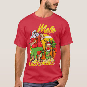 Mele Kalikimaka Santa Hawaiian Christmas In July H T-Shirt