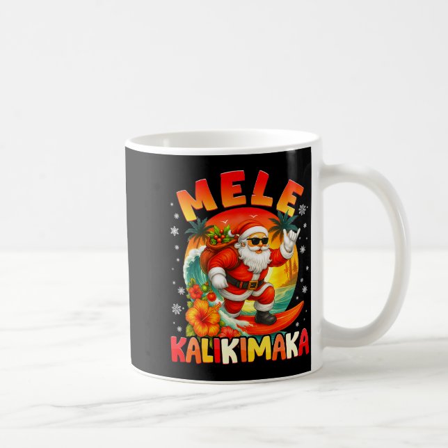 Mele Kalikimaka Santa Rock On Hawaii Christmas Xma Coffee Mug (Right)