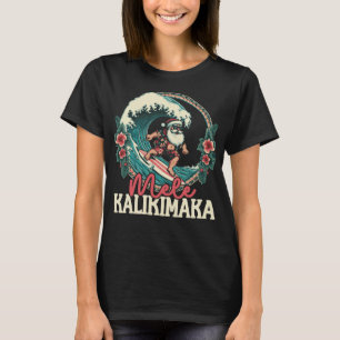 Mele Kalikimaka Santa Surfing Christmas Hawaiian S T-Shirt