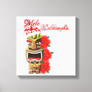Mele Kalikimaka Santa Tiki Canvas Print