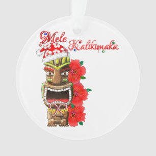 Mele Kalikimaka Santa Tiki Ornament