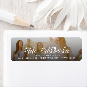 Mele Kalikimaka Script Christmas Photo Labels