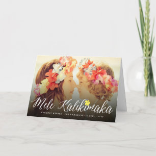 Mele Kalikimaka Script Modern Christmas Photo Holiday Card