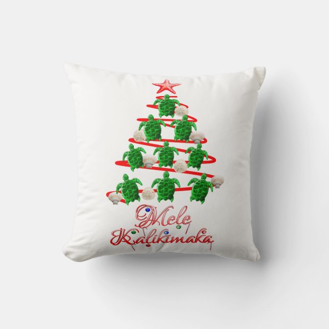 Mele Kalikimaka Sea Turtles Cushion (Front)