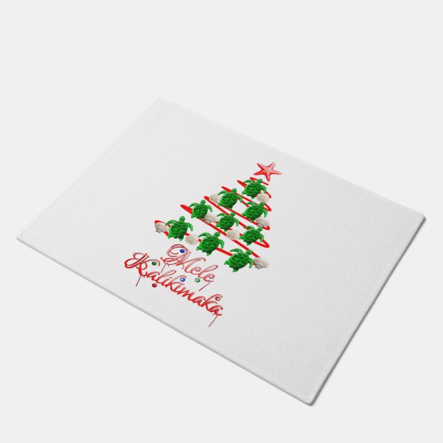 Mele Kalikimaka Sea Turtles Doormat (Angled)