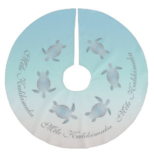 Mele Kalikimaka   Sea Turtles   Hawaiian Christmas Brushed Polyester Tree Skirt