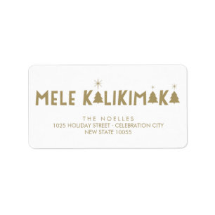 Mele Kalikimaka Shine Christmas Address Labels