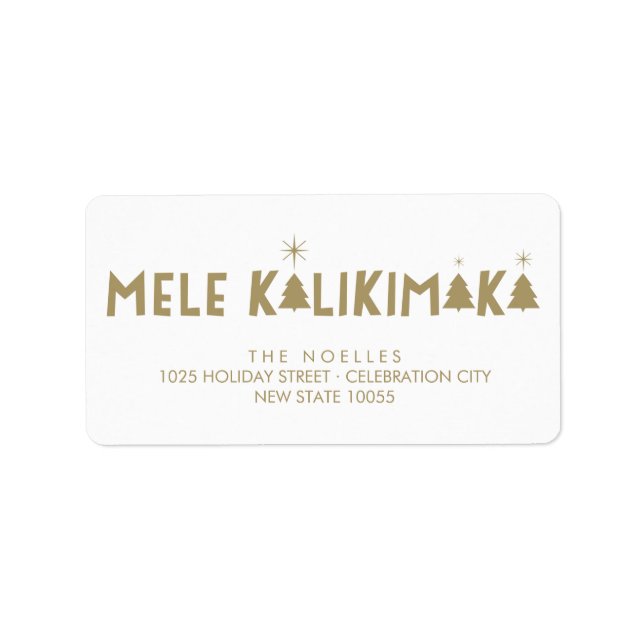 Mele Kalikimaka Shine Christmas Address Labels (Front)