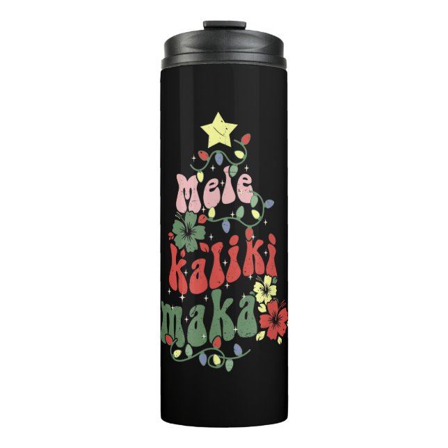 Mele Kalikimaka Shirt For Women Hawaiian Hawaii Ch Thermal Tumbler (Front)