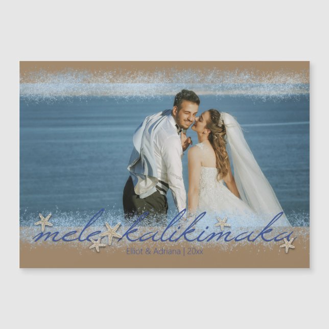 Mele Kalikimaka Starfish Magnetic Photo Card (Front)