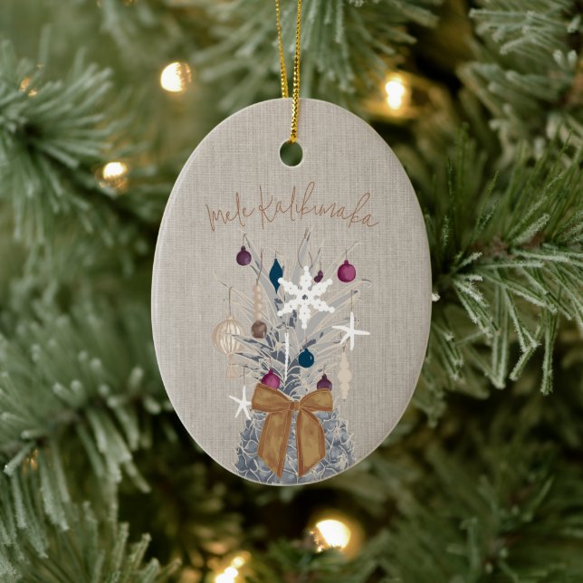 Mele Kalikimaka, Sugar Plum Ceramic Tree Decoration (Tree)