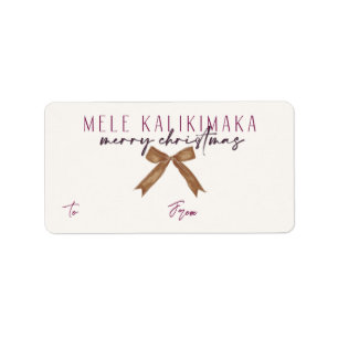 Mele Kalikimaka, Sugar Plum Gift Label