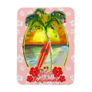 Mele Kalikimaka Surfing Magnet