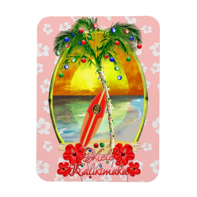 Mele Kalikimaka Surfing Magnet (Vertical)