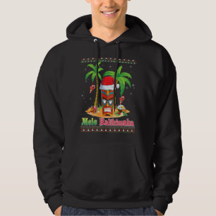 Mele Kalikimaka Tiki Tribe Santa Hawaiian Christma Hoodie