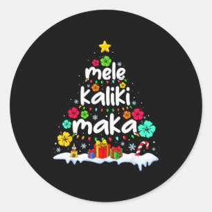 Mele Kalikimaka Trocal Christmas Hawaiian Santa Xm Classic Round Sticker