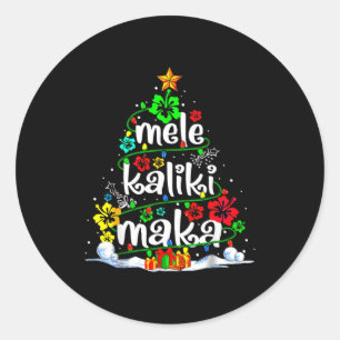Mele Kalikimaka Trocal Christmas Hawaiian Santa Xm Classic Round Sticker