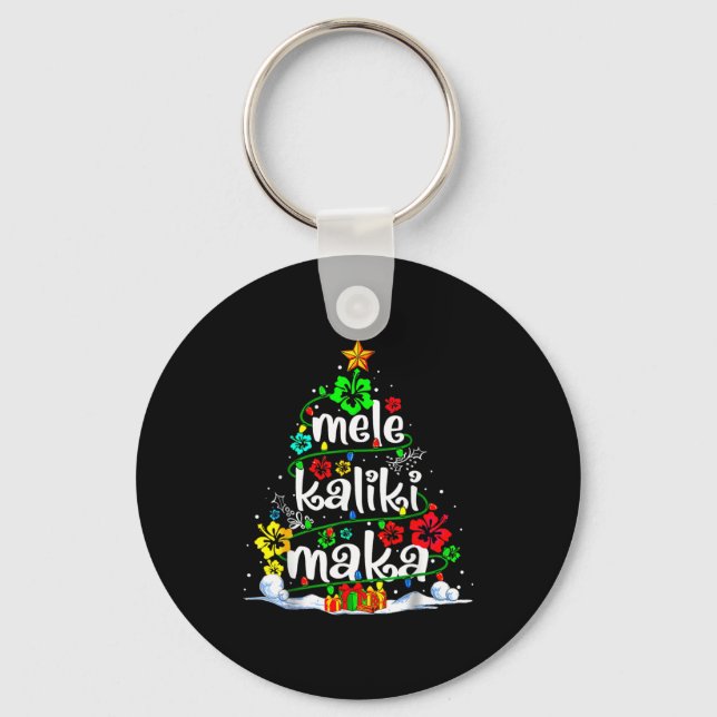 Mele Kalikimaka Trocal Christmas Hawaiian Santa Xm Key Ring (Front)
