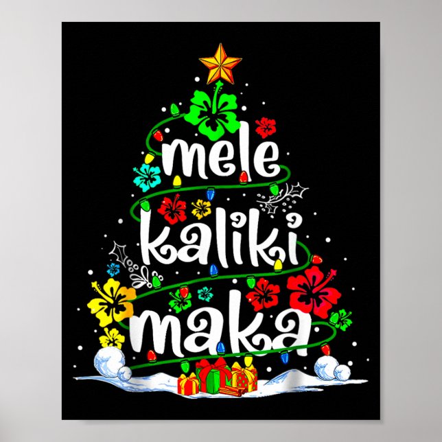 Mele Kalikimaka Trocal Christmas Hawaiian Santa Xm Poster (Front)