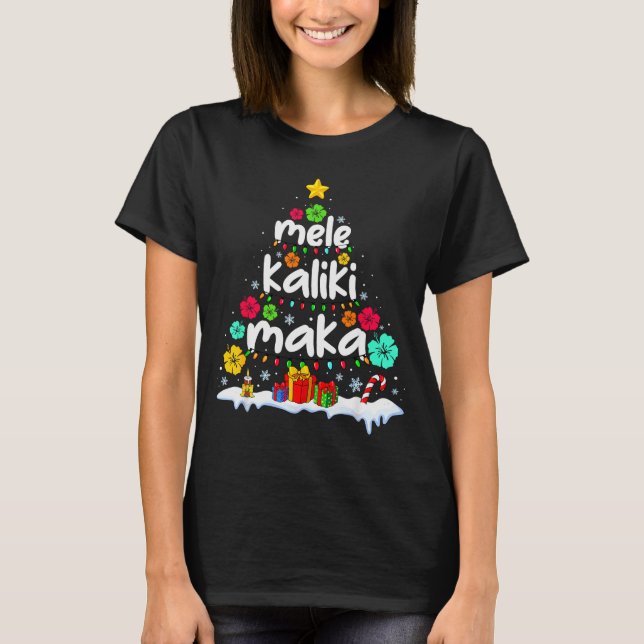 Mele Kalikimaka Trocal Christmas Hawaiian Santa Xm T-Shirt (Front)