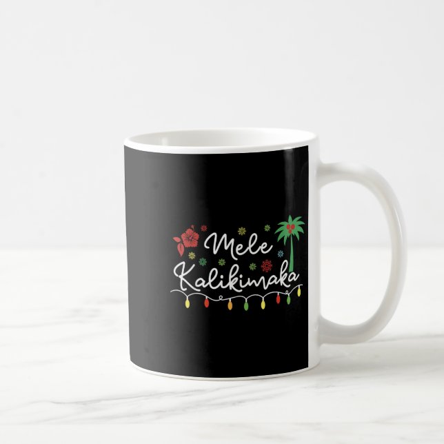 Mele Kalikimaka Trocal Holiday Palm Tree Xmas Hawa Coffee Mug (Right)