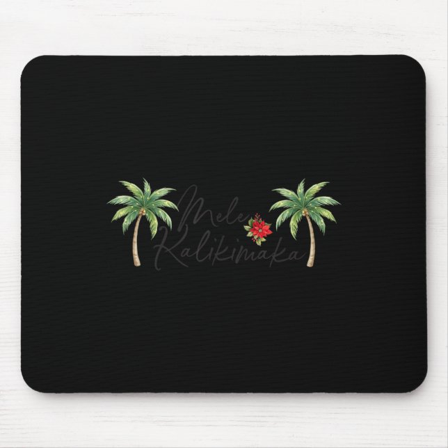 Mele Kalikimaka Trocal Holiday Palm Tree Xmas Hawa Mouse Mat (Front)