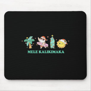 Mele Kalikimaka Trocal Palm Tree Santa Surfing Haw Mouse Mat