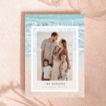 Mele Kalikimaka Tropical Beach Holiday Photo Card<br><div class="desc">This chic "Mele Kalikimaka" Hawaiian Christmas holiday photo card features your photo with a photograph of tropical ocean. You can change the background photo. The reverse side features palm trees. Personalise it for your needs. You can find matching products at my store.</div>