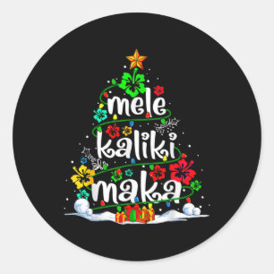 Mele Kalikimaka Tropical Christmas Hawaiian Santa  Classic Round Sticker