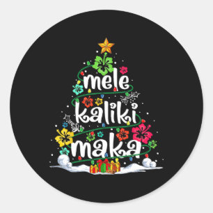 Mele Kalikimaka Tropical Christmas Hawaiian Santa Classic Round Sticker