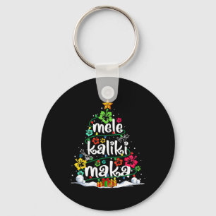 Mele Kalikimaka Tropical Christmas Hawaiian Santa  Key Ring