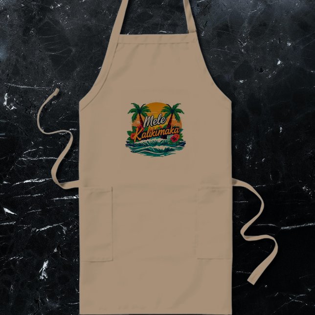 Mele Kalikimaka Tropical Christmas  Long Apron (Creator Uploaded)