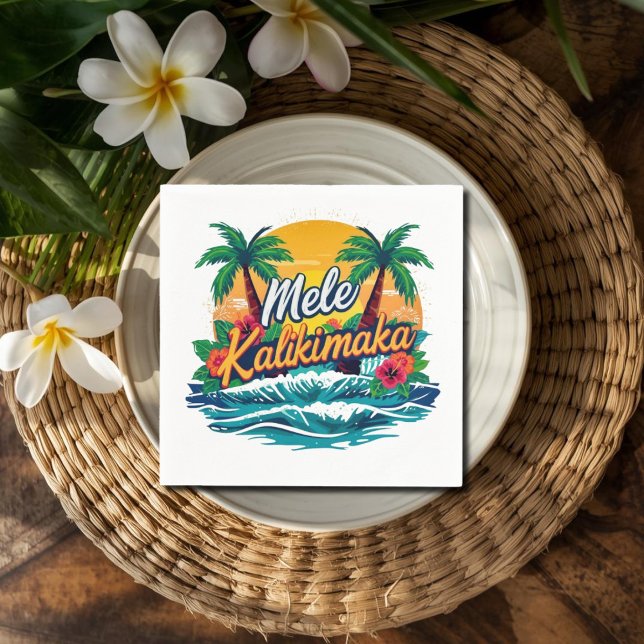 Mele Kalikimaka Tropical Christmas  Napkin (Creator Uploaded)