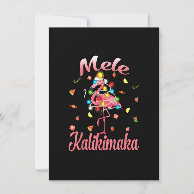 Mele Kalikimaka Tropical Hawaiian Christmas Flamin Invitation (Front)