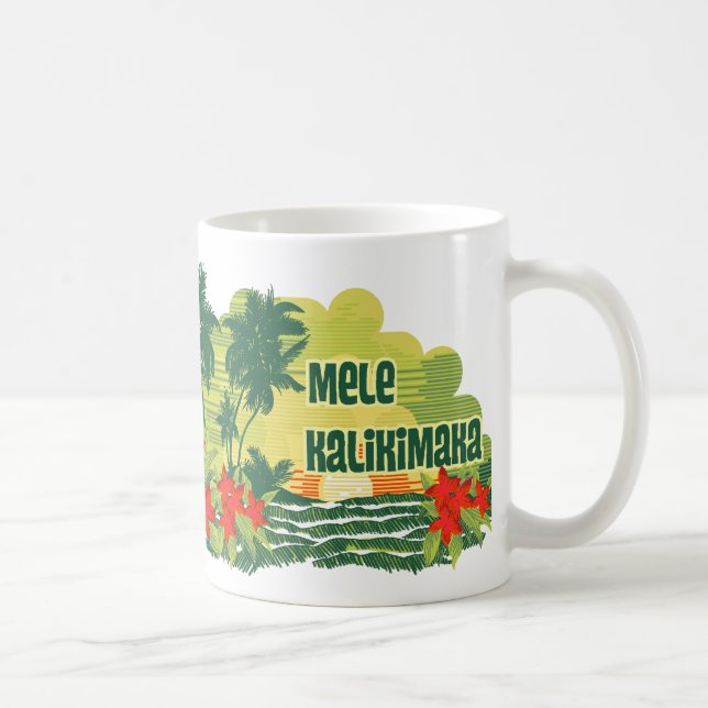 Mele Kalikimaka Tropical Island Hawaiian Christmas Coffee Mug (Right)