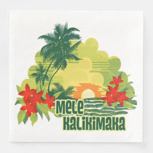 Mele Kalikimaka Tropical Island Hawaiian Christmas Napkin