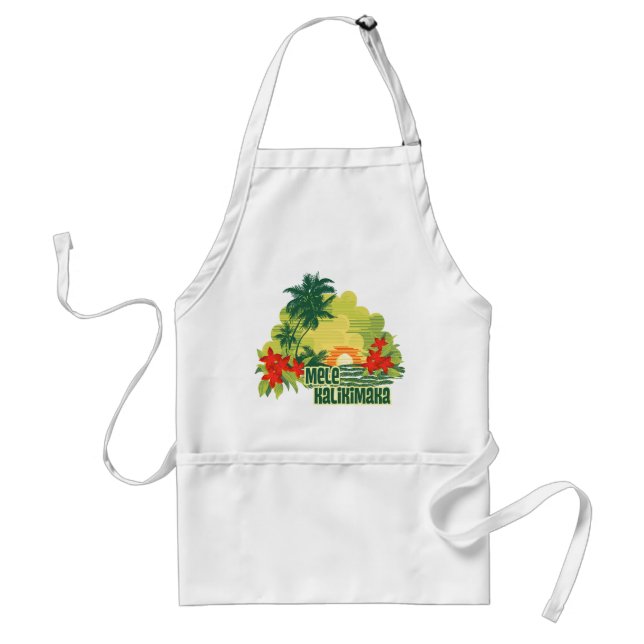 Mele Kalikimaka Tropical Island Hawaiian Christmas Standard Apron (Front)