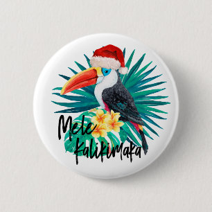 Mele Kalikimaka Tropical Jungle Birds 6 Cm Round Badge