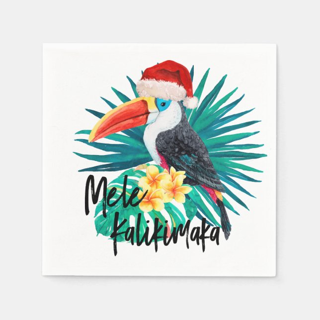 Mele Kalikimaka Tropical Jungle Birds Napkin (Front)