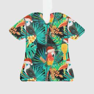Mele Kalikimaka Tropical Jungle Birds Ornament