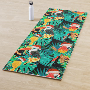 Mele Kalikimaka Tropical Jungle Birds Reversible Yoga Mat