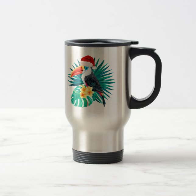 Mele Kalikimaka Tropical Jungle Birds Travel Mug (Right)