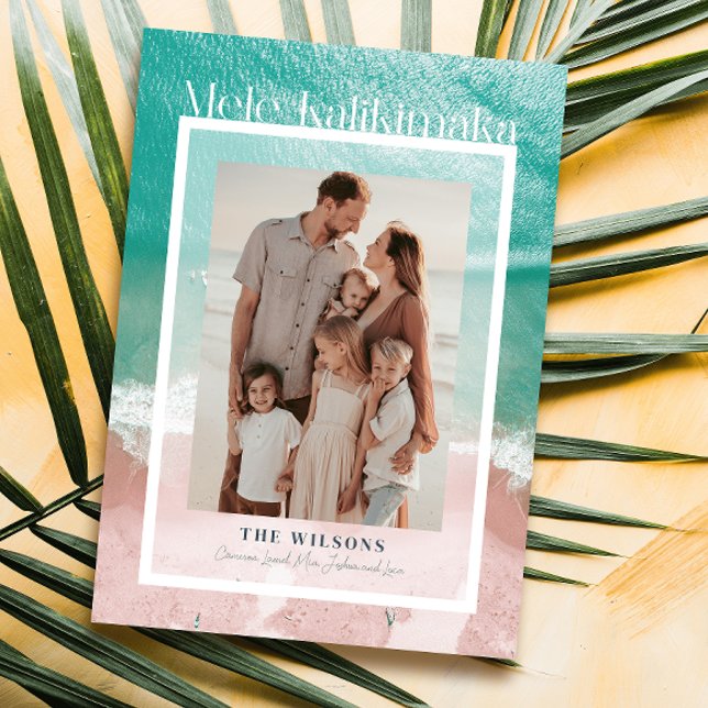 Mele Kalikimaka Tropical Ocean Holiday Photo Card (Creator Uploaded)