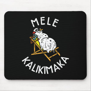 Mele Kalikimaka Tropical Snowman Hawaiian Merry Ch Mouse Mat